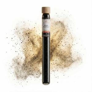 Hawaii Black Lava Salz im Reagenzglas